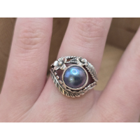 Echt zilveren ring met een parel